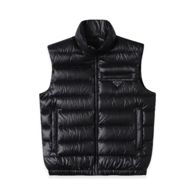 PRADA Triangle Logo Goose Down Vest "Black"