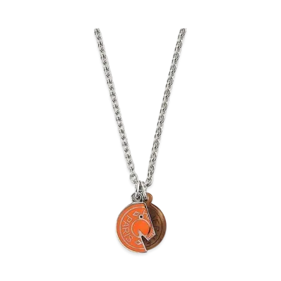 Hermes Carrousel Necklace "Orange Sature/Palladium"