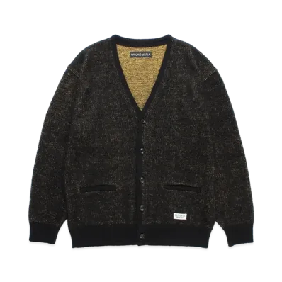 WACKO MARIA Glitter Mohair Knit Cardigan "Black-Gold"