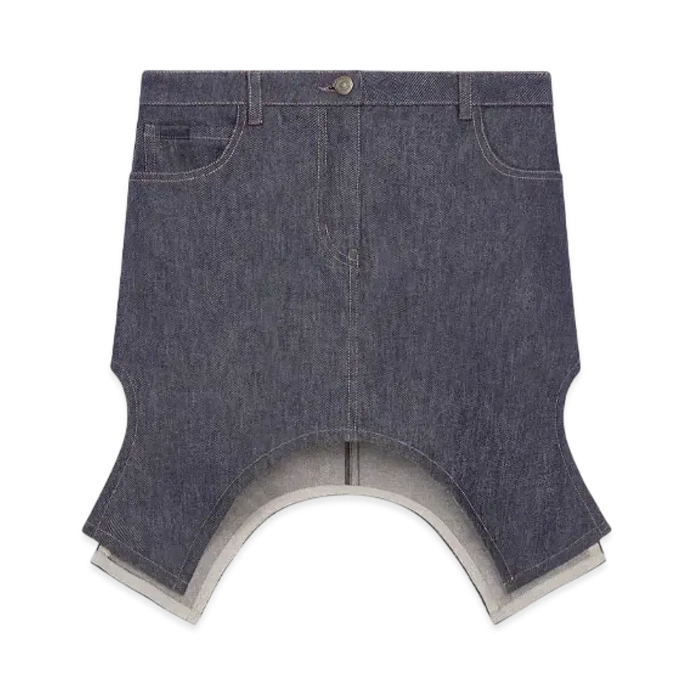 Courreges Reversed Mini Denim Skirt "Dark Heather Grey"