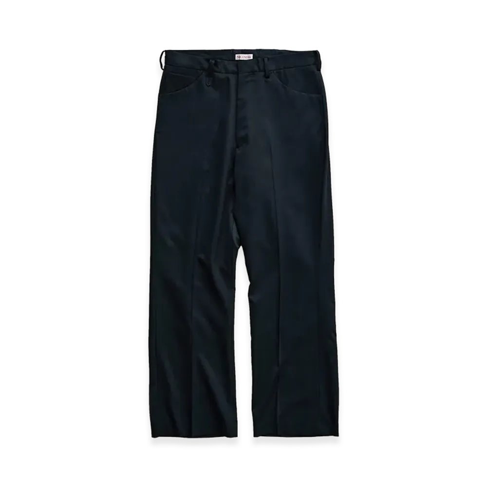 NICENESS Finch S140's Worsted Gabardine Semi-Flare Trousers "Dark Green"
