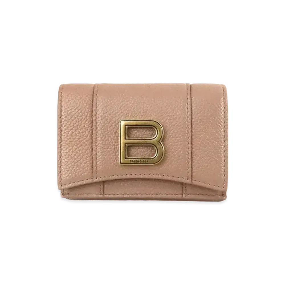 BALENCIAGA Hourglass Mini Wallet "Nude"