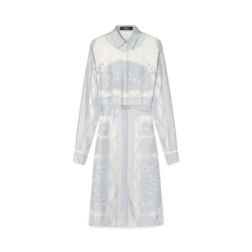 Versace La Coupe des Dieux Silk Midi Shirt Dress "Print"