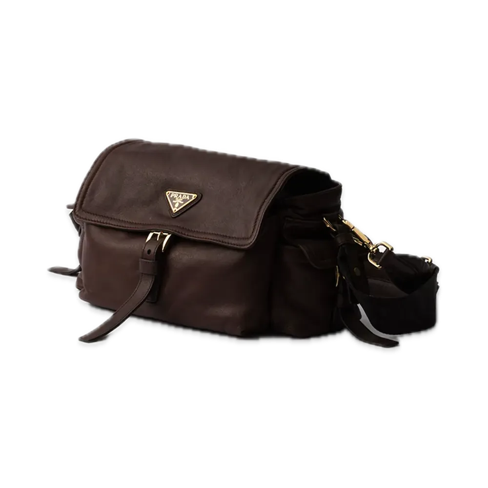 PRADA Explorer Nappa Leather Shoulder Bag "Brown"
