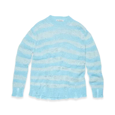 Acne Studios Distressed Stripe Jumper "Sky Blue/Powder Blue"