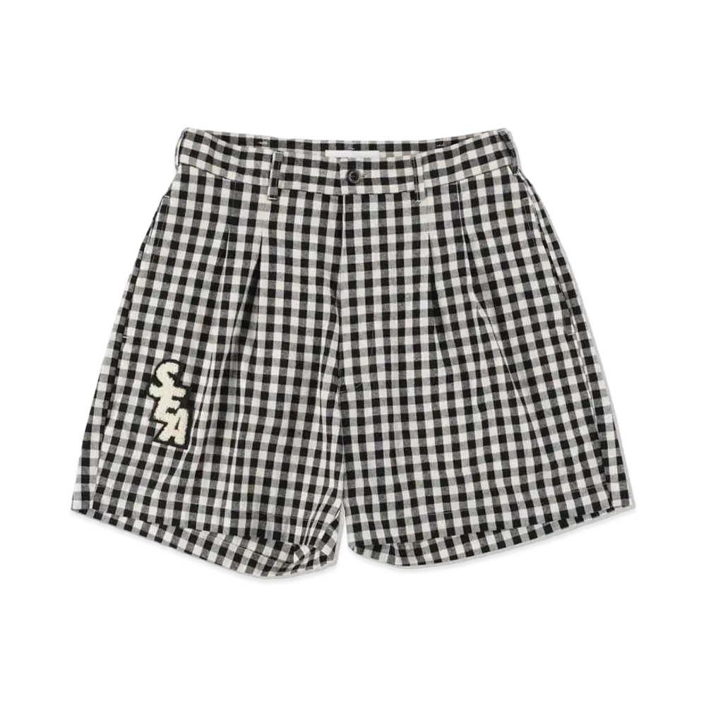 WIND AND SEA S_E_A GINGHAM PLAID SHORTS "Black"