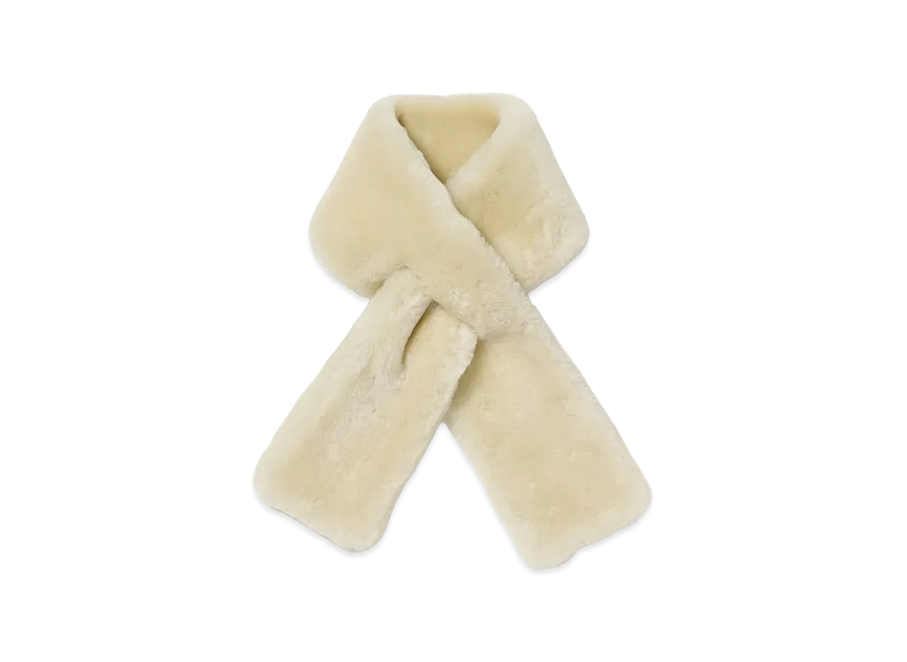 AURALEE Straight Merino Mouton Fur Stole "Beige"