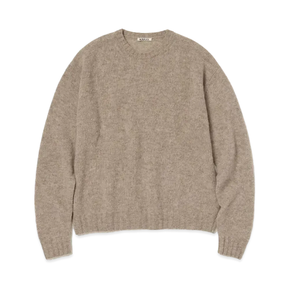 AURALEE Shetland Wool Cashmere Knit P/O "Top Beige"