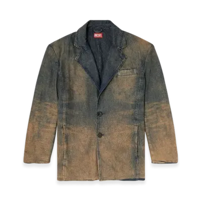 Diesel D-Balz-Mid-S Long Jacket In Shaded Denim "Olive"