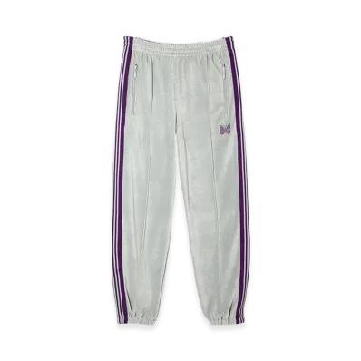 NEEDLES Zipped Track Pant - C/PE Velour "LightGray"
