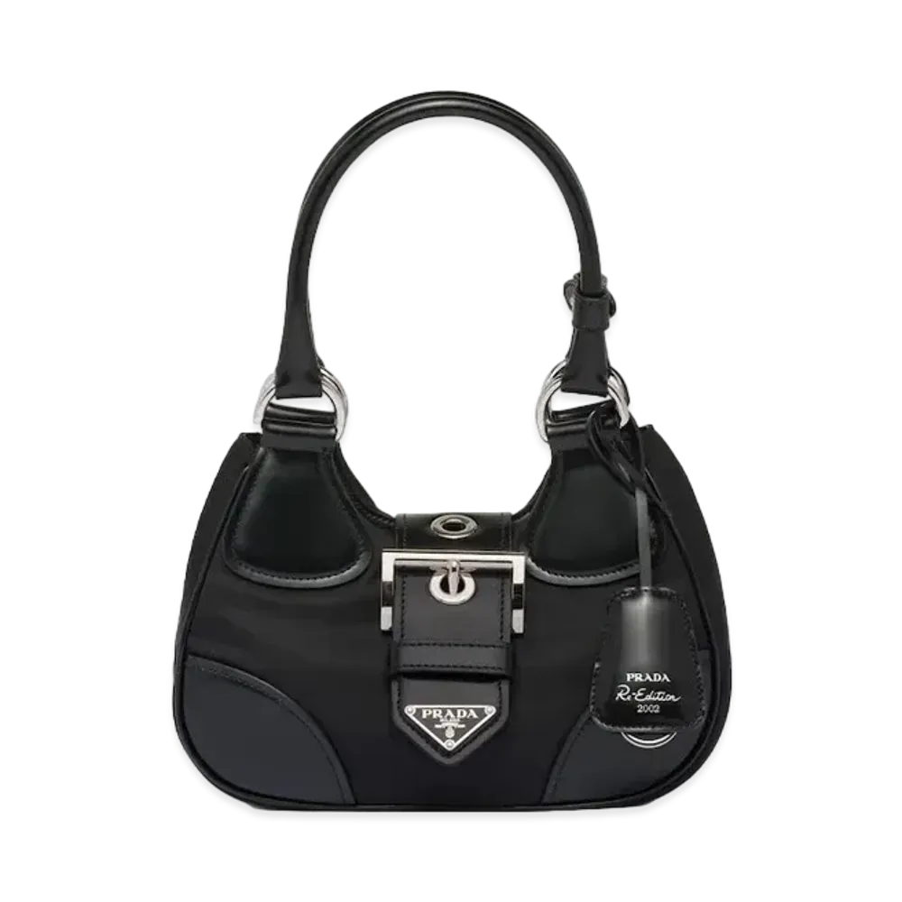 PRADA Moon Re Nylon and Leather Bag "Black"