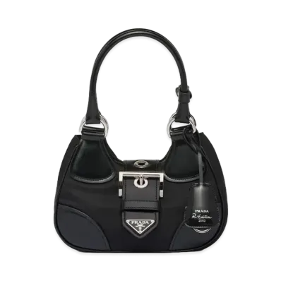 PRADA Moon Re Nylon and Leather Bag "Black"