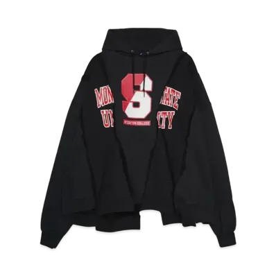DISCOVERED LOOPING WIDE COLLEGE HOODIE with IRON CROSS CROCHET_ver.01 "WHITE"