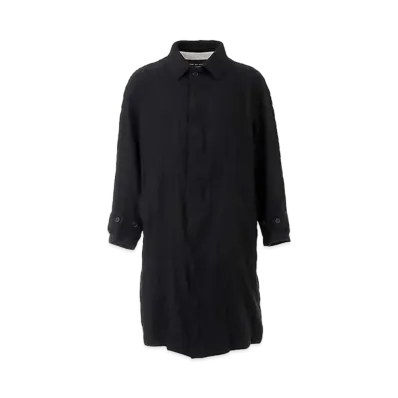 COMME des GARCONS HOMME 24AW Wool Serge Shrink Coat "Black"