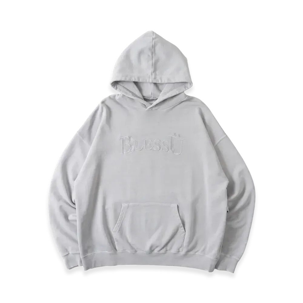 BLESS U Pigment Logo Hoodie "Gray"