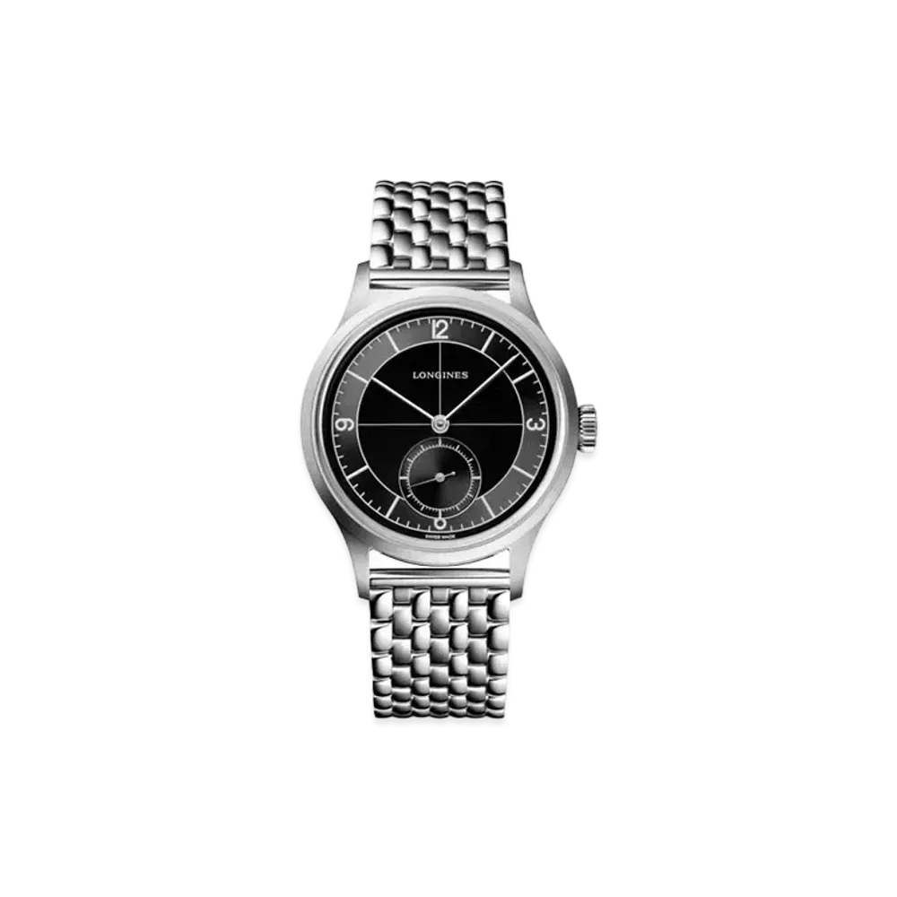 Longines Heritage Classic Sector Dial 38.50mm "Black/Stainless Steel" L2.828.4.53.6