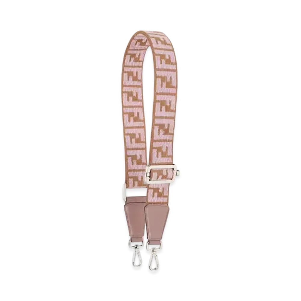 FENDI Strap You FF Webbing Reversible Shoulder Strap "Pink"