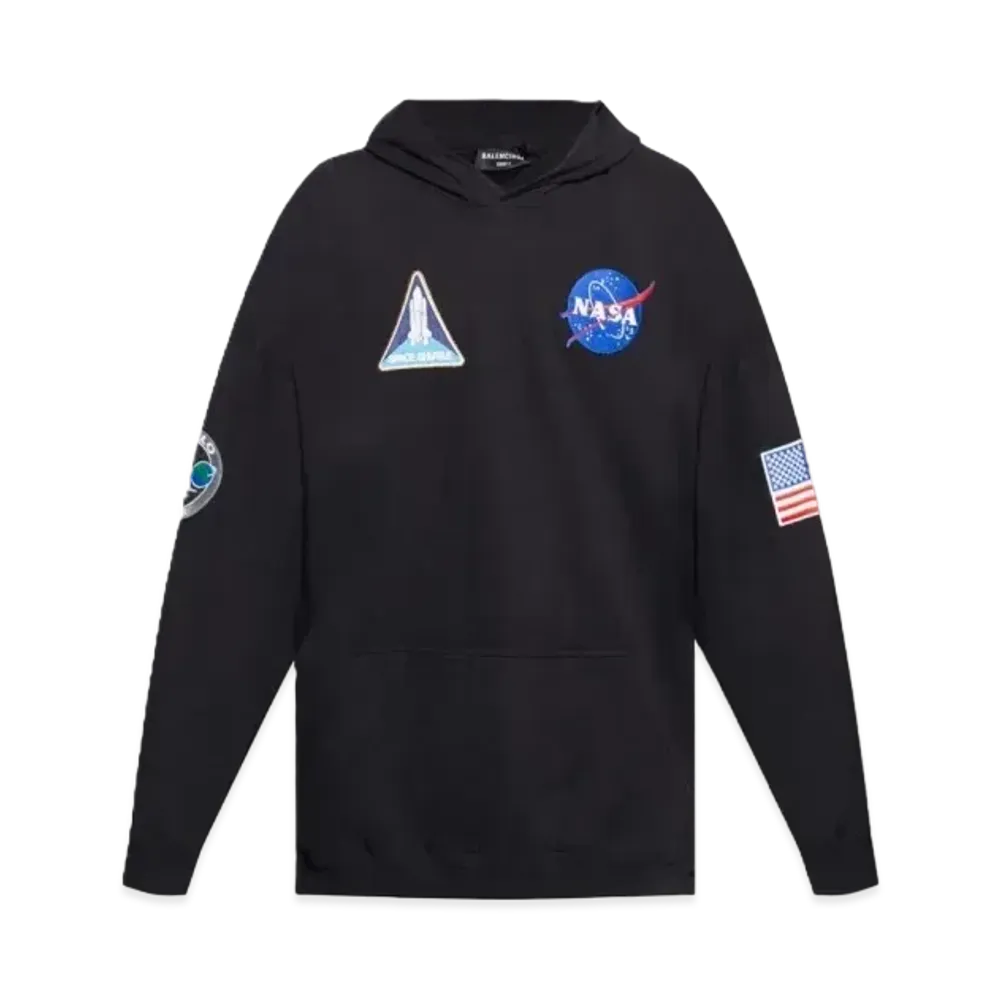 BALENCIAGA Nasa Space Boxy Hoodie "Black"