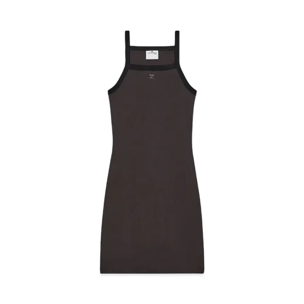 Courreges Contrast Mini Dres "Mud Brown/Black"