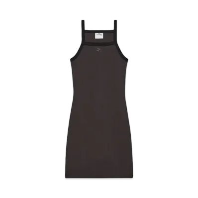 Courreges Contrast Mini Dres "Mud Brown/Black"