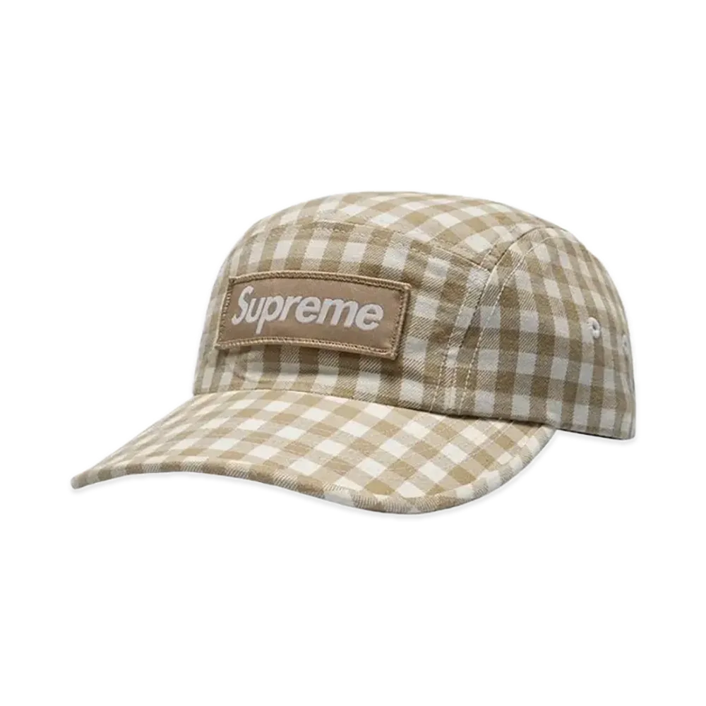 Supreme Gingham Camp Cap "Tan"
