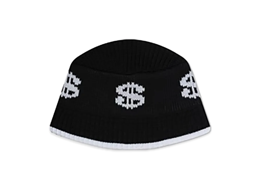 BlackEyePatch Dollar Sign Knitted Bucket Hat "Black"
