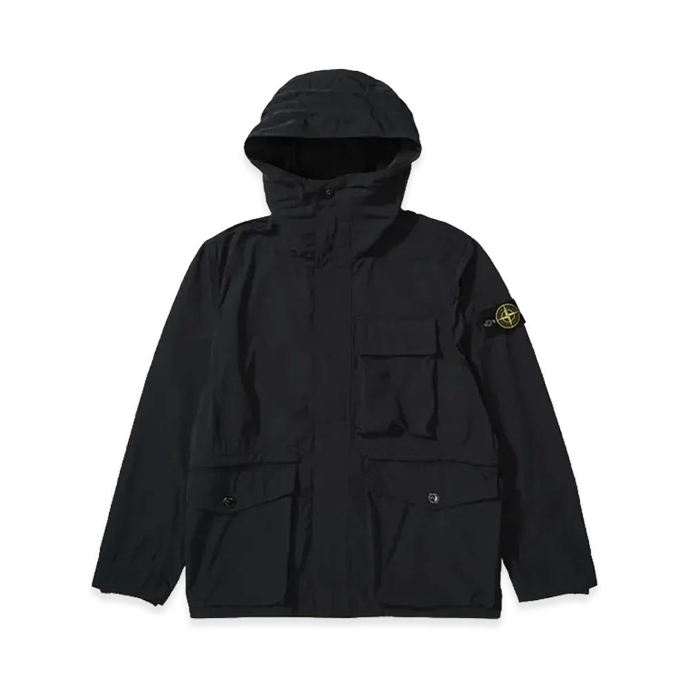 Stone Island Micro Twill Logo Full Zip Blouson "Black"