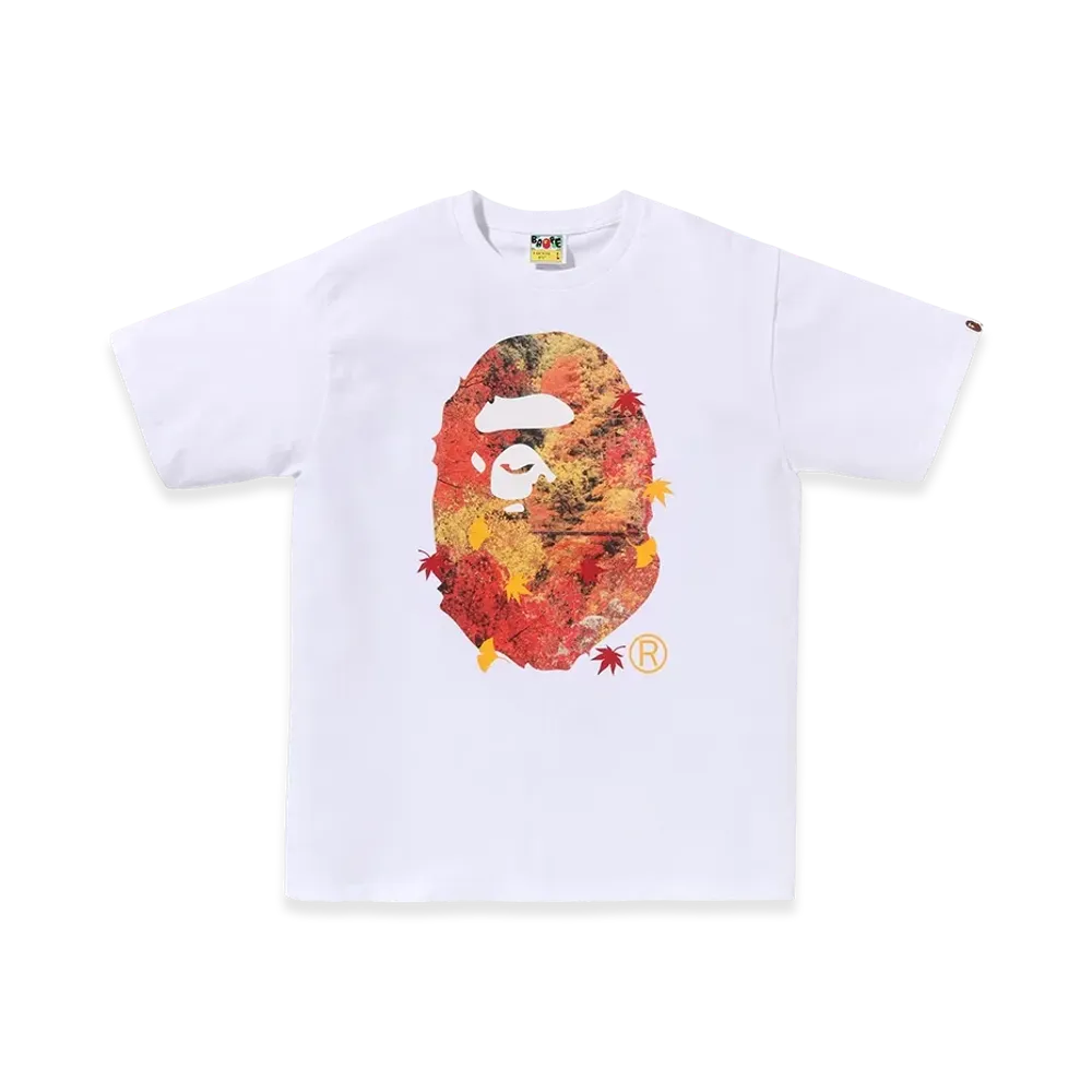 A BATHING APE Autumn Photo APE Head Tee "White"