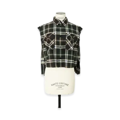 sacai Plaid Print Shirt "Green/Brown"