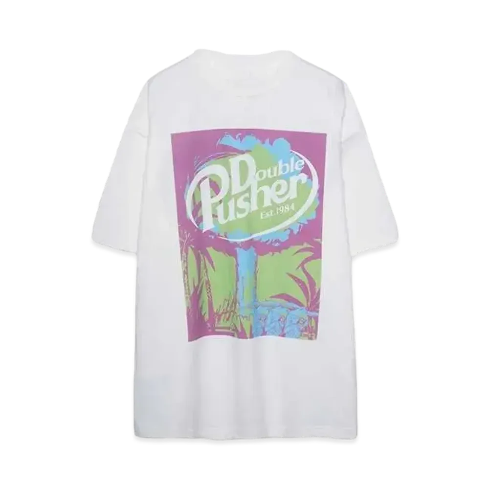 TAIN DOUBLE PUSH DOUBLE PUSHER SHORT SLEEVE T-SHIRTS "WHITE"