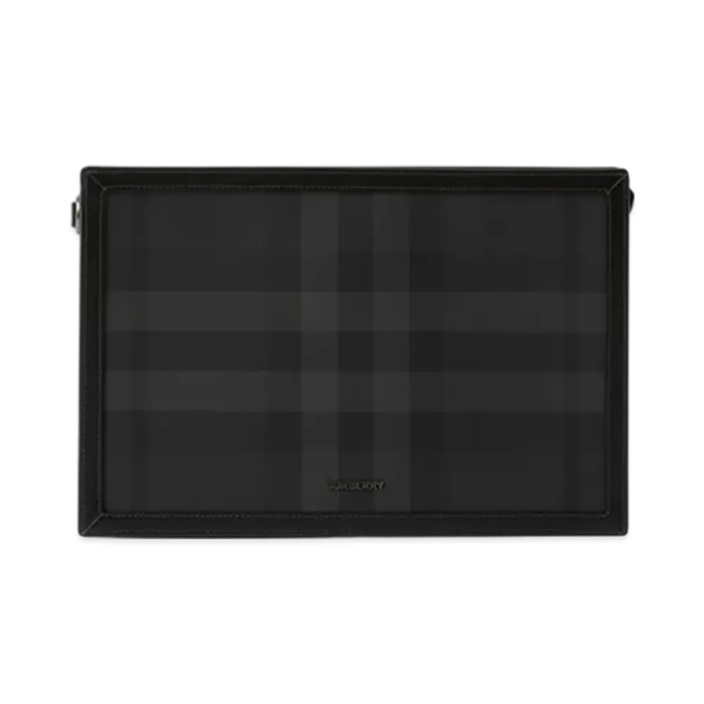 Burberry Check Zip Pouch "Charcoal"