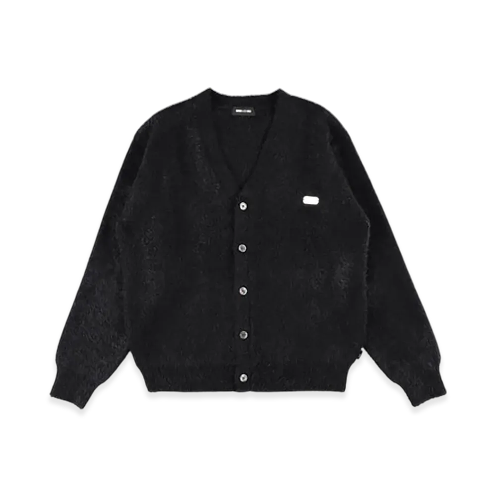 WIND AND SEA Shaggy Knit Cardigan "Black"