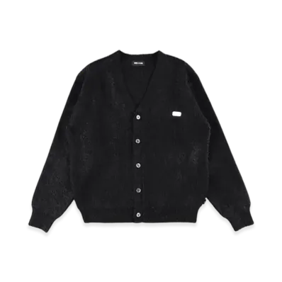 WIND AND SEA Shaggy Knit Cardigan "Black"