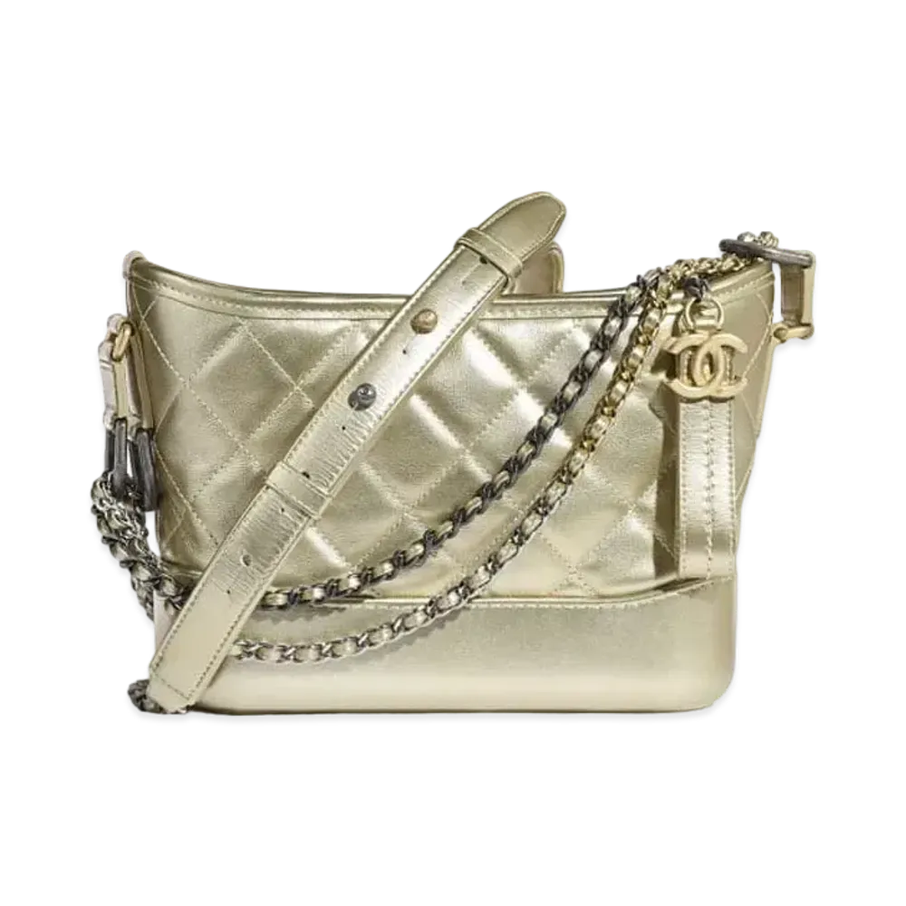 CHANEL Gabrielle De Chanel Small Hobo Bag Aged Calfskin & Calfskin "Gold"