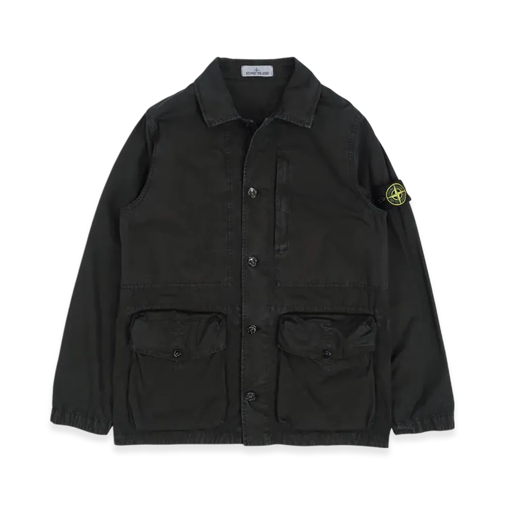 Stone Island 439WN Brushed Cotton Canvas Garment Dyed Old Effect Jacket - 22SS "Black"