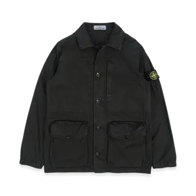 Stone Island 439WN Brushed Cotton Canvas Garment Dyed Old Effect Jacket - 22SS "Black"