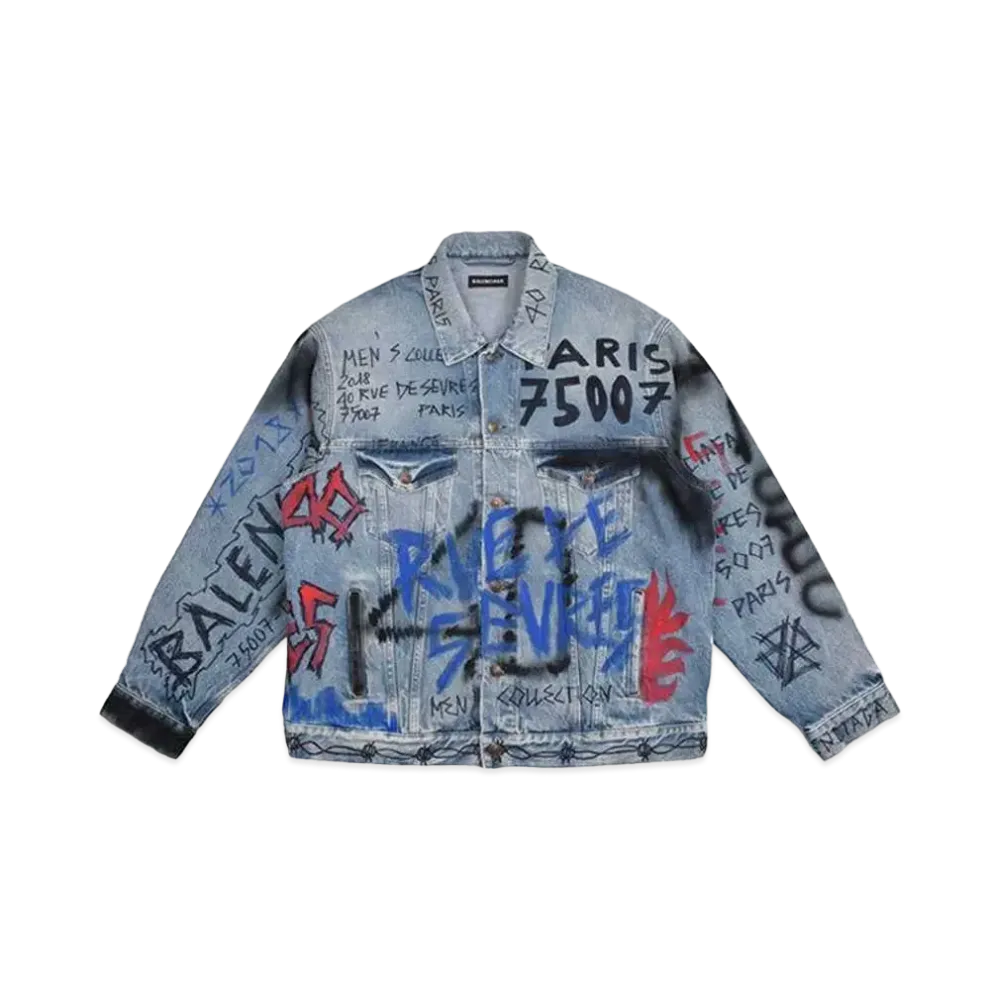 BALENCIAGA Graffiti Denim Jacket