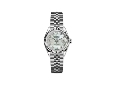 ROLEX Date-Just 28 White Shell Dial 10P Diamonds 279174NG