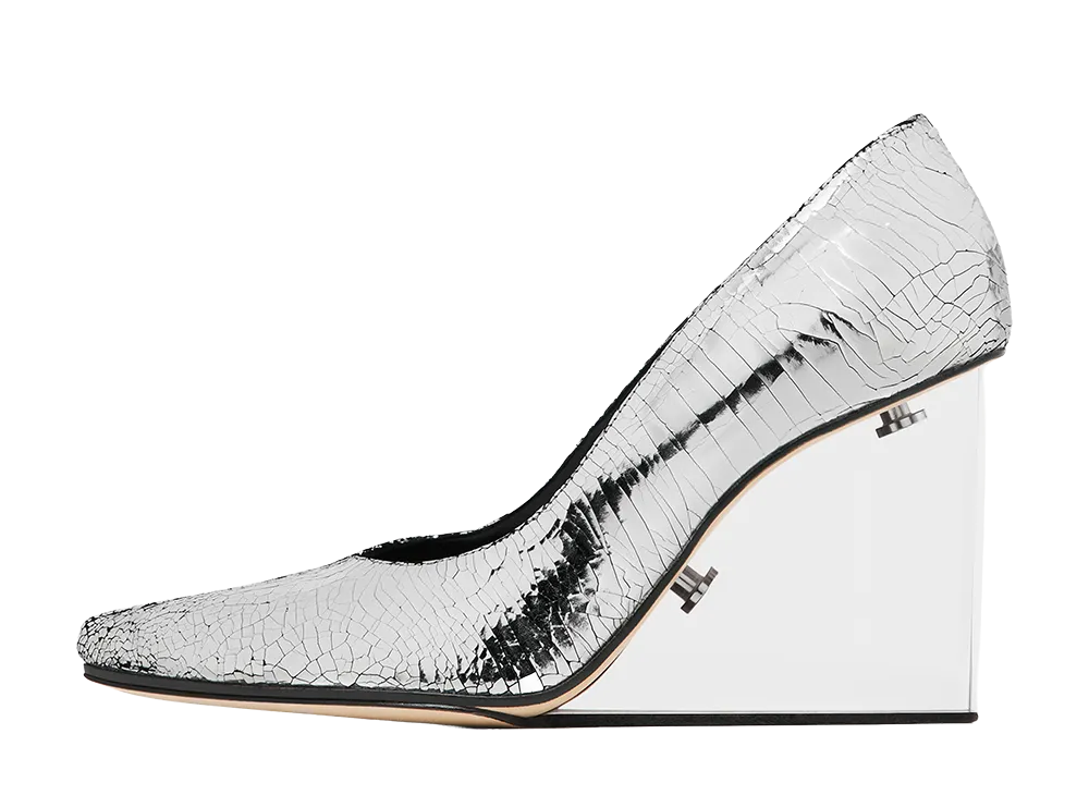 Maison Margiela Women's Tabi Claw Plexiglass Heel Pumps "Silver"