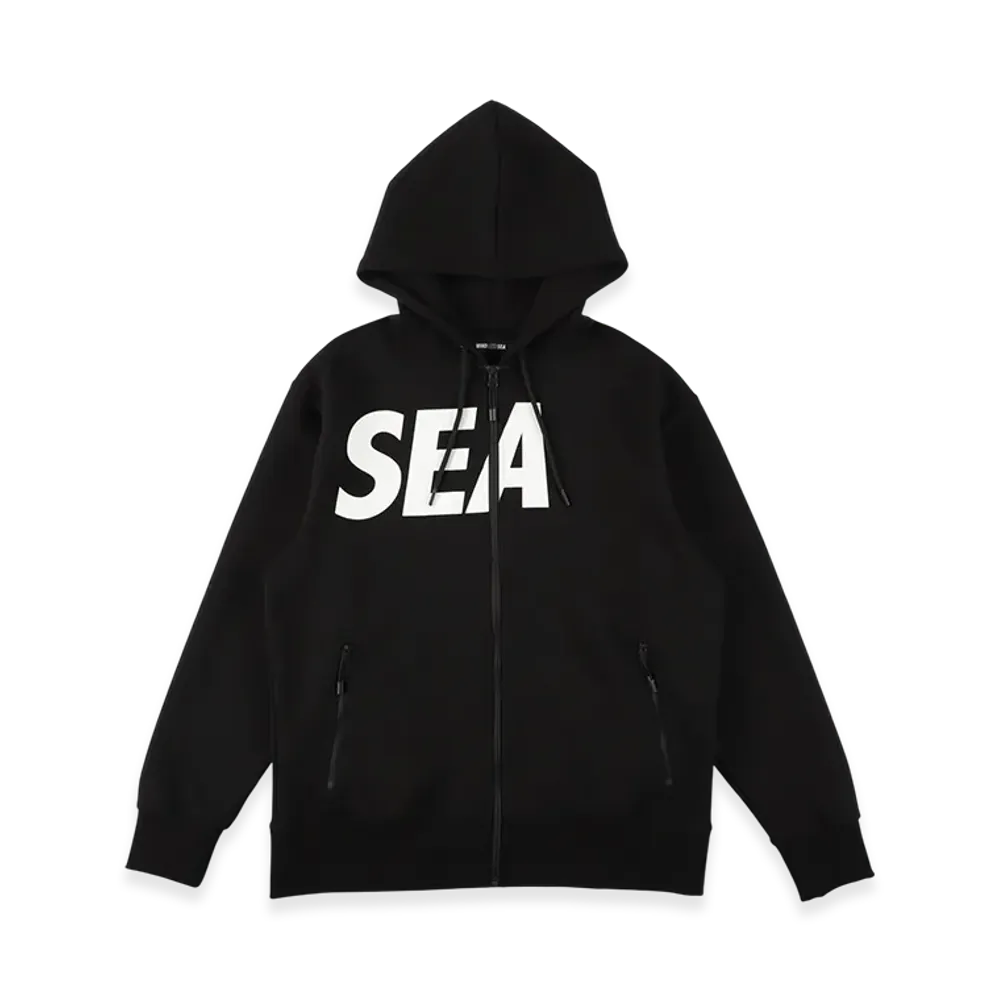WIND AND SEA SIG Tech Fleece Zip-Up Hooded Shirt "Black"