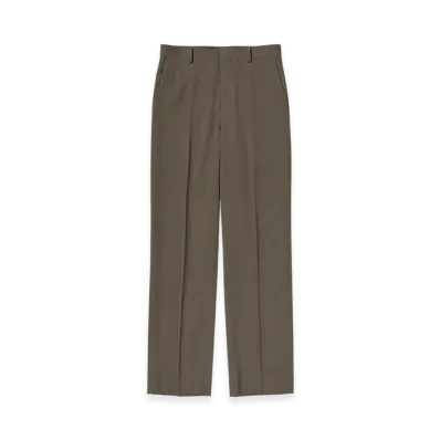 AURALEE Light Wool Max Gabardine Slacks "Dark Olive Brown"