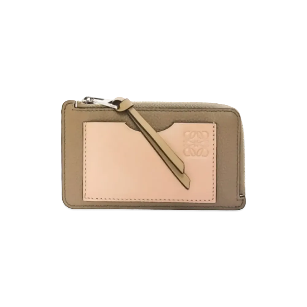 LOEWE Coin Card Holder Soft Grain Calf "Art Chooke Green/Dusty Beige"