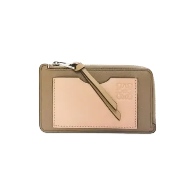 LOEWE Coin Card Holder Soft Grain Calf "Art Chooke Green/Dusty Beige"