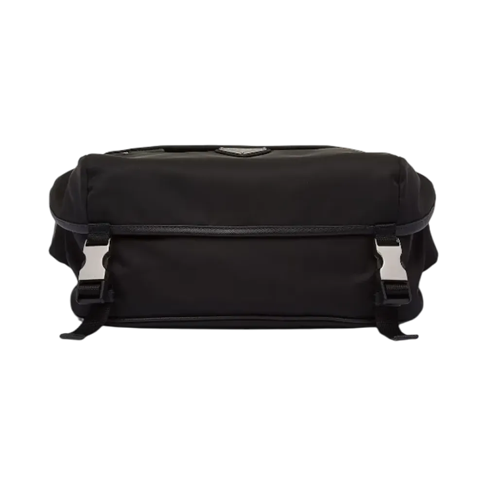 PRADA Re-Nylon x Saffiano Leather Shoulder Bag "Black"