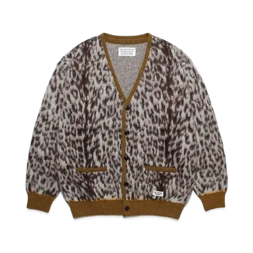 WACKO MARIA Mohair Knit Jacquard Cardigan "White"