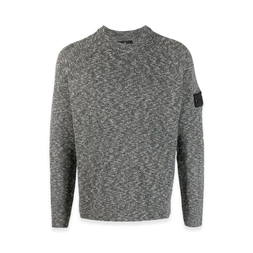 Stone Island Shadow Project 5121R Patterned Slub Dry Yarn Mock Neck Knit - 23SS "Black"