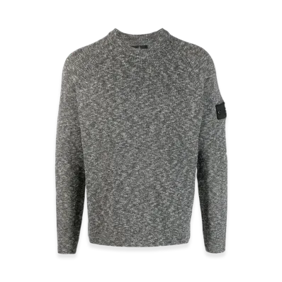 Stone Island Shadow Project 5121R Patterned Slub Dry Yarn Mock Neck Knit - 23SS "Black"