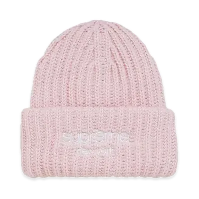 Supreme Classic Logo Chunky Ribbed Beanie "Pink" (24FW)