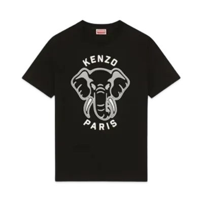 KENZO Women's 'VARSITY JUNGLE' Elephant Loose Fit T-Shirt "Black"