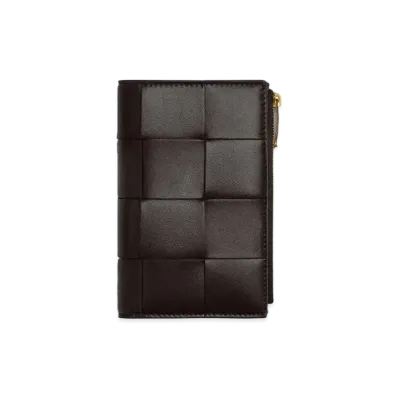 Bottega Veneta Bi-Fold Zip Wallet "Fondant"